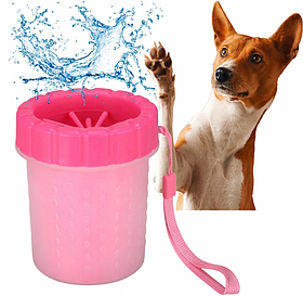 Лапомийка для собак і котів мала 11см Рожева стакан для миття лап