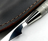 Манікюрний набір Olton з двох інструментів у шкіряному чохлі (Нашкірниці, Лопатка пушер + сокирка), фото 8