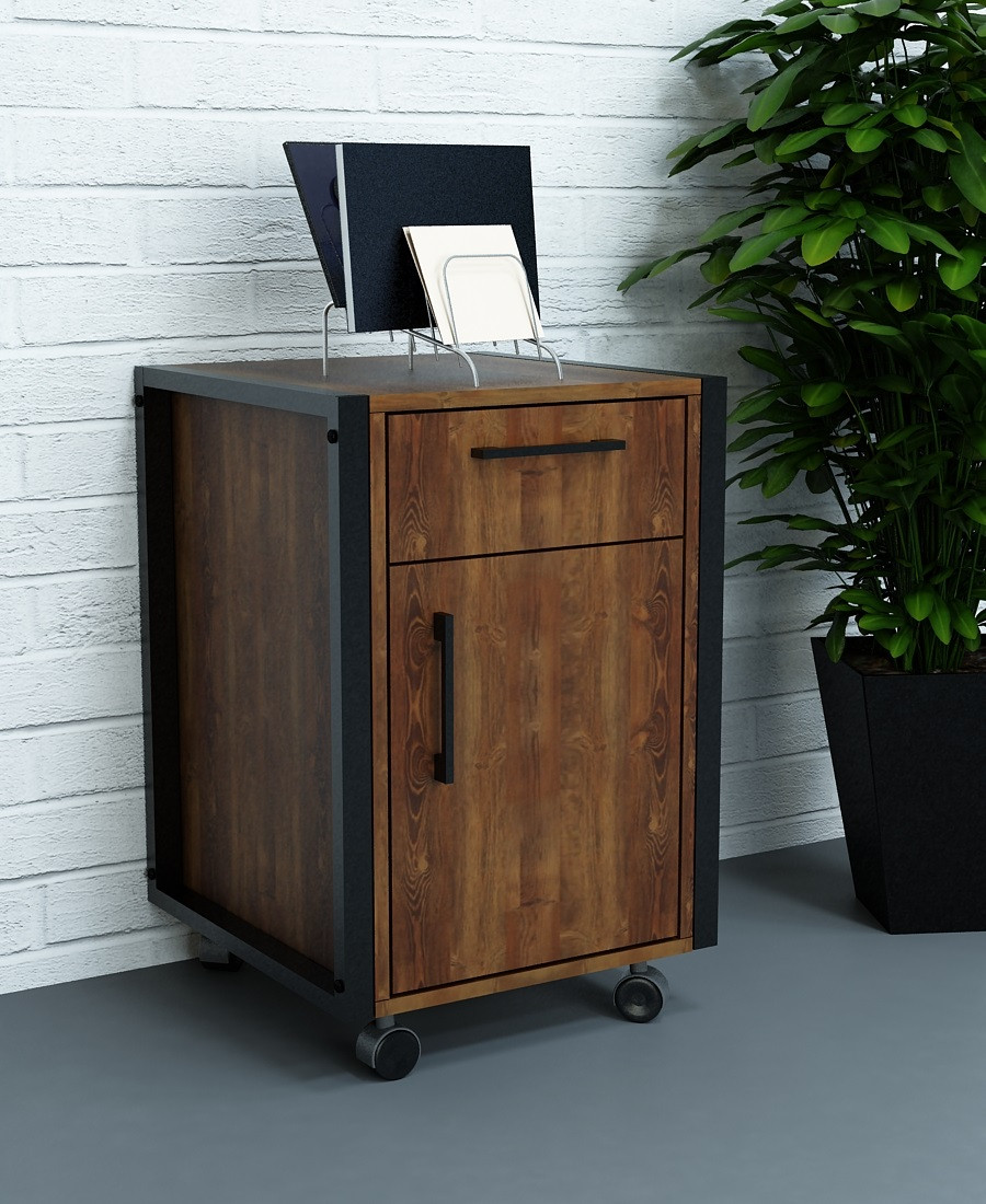 Офісна мобільна тумба лофт ТМЛВ-3 (400x450x650) Файервуд Гамма стиль, фото 1