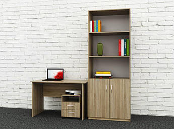 Комплект офісних меблів 1 (2000x600x1800) Дуб Сонома Гамма стиль