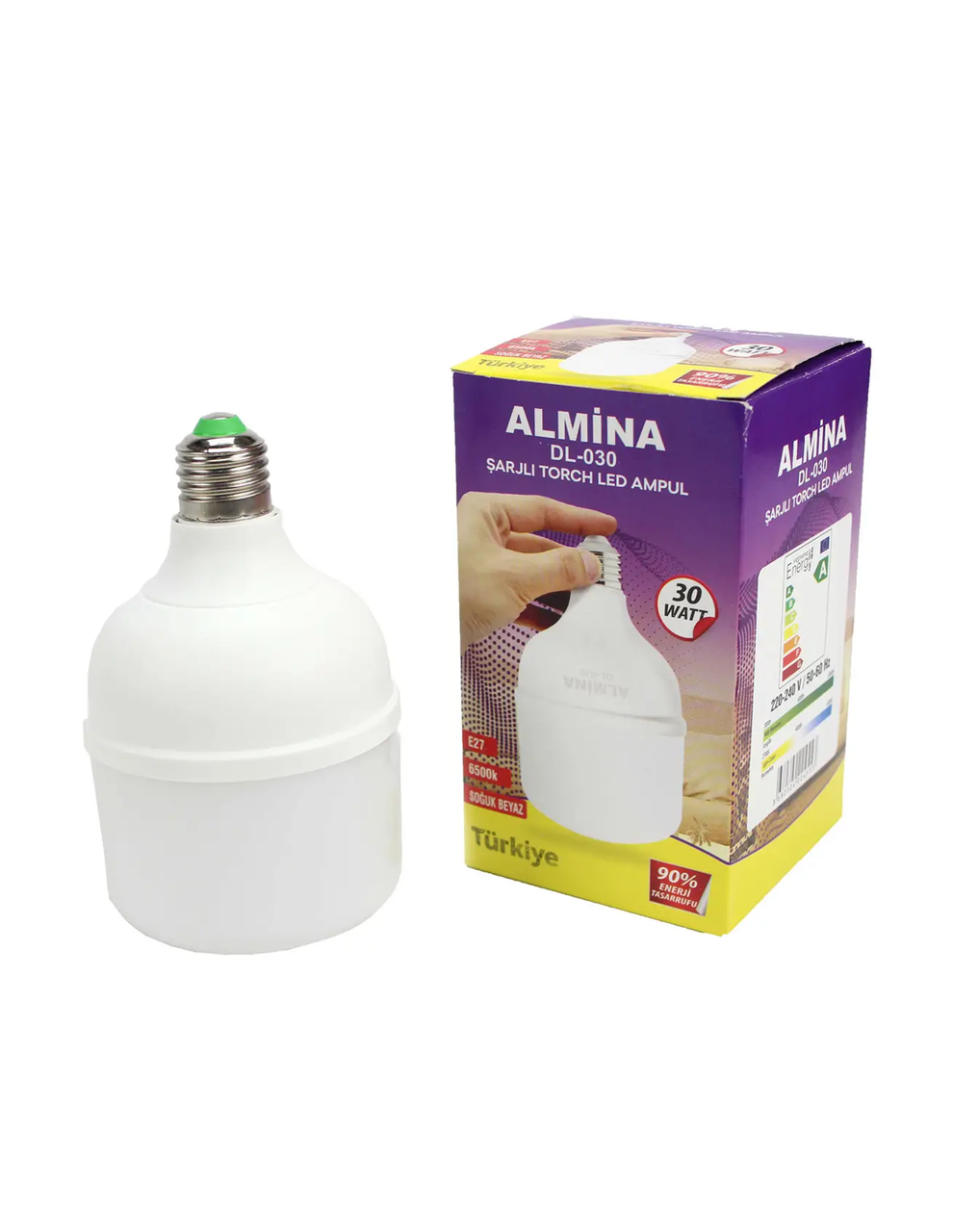 Аварійна акумуляторна лампочка Almina DL-030 LED 30 Вт, фото 1