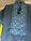 Вишиванка чоловіча на синьому полотні онікс короткий рукав ручна, фото 2