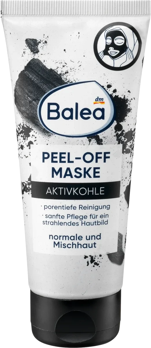 Відлущувальна маска для обличчя Balea Peel-Off Maske mit Aktivkohle, 100 мл