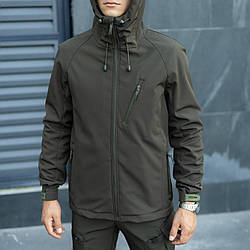 Куртка softshell чоловіча на флісі осіння весняна демісезонна matri хакі ветровка софтшелл