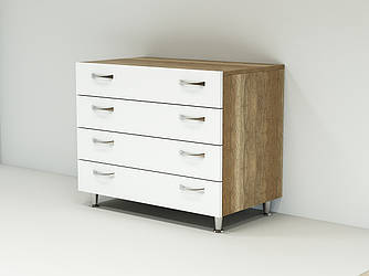 Комод з фасадами МДФ КМ-1Б (800x450x850) Белый/Дуб Сонома Гамма стиль