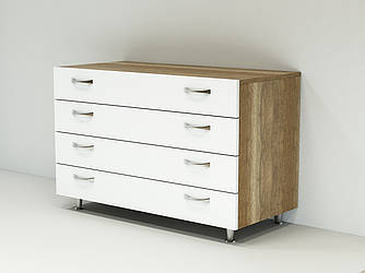 Комод з фасадами МДФ КМ-1В (500x1000x850) Белый/Дуб Сонома Гамма стиль