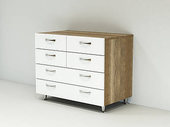 Комод з фасадами МДФ КМ-3Б (800x450x850) Белый/Дуб Сонома Гамма стиль