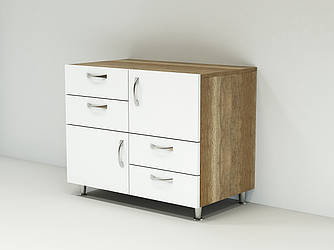 Комод з фасадами МДФ КМ-4Б (800x450x850) Белый/Дуб Сонома Гамма стиль