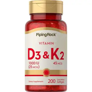 Вітаміни Д3+К2 Piping Rock Vitamin D3 1000 IU + K2 45 мкг 200 капс.
