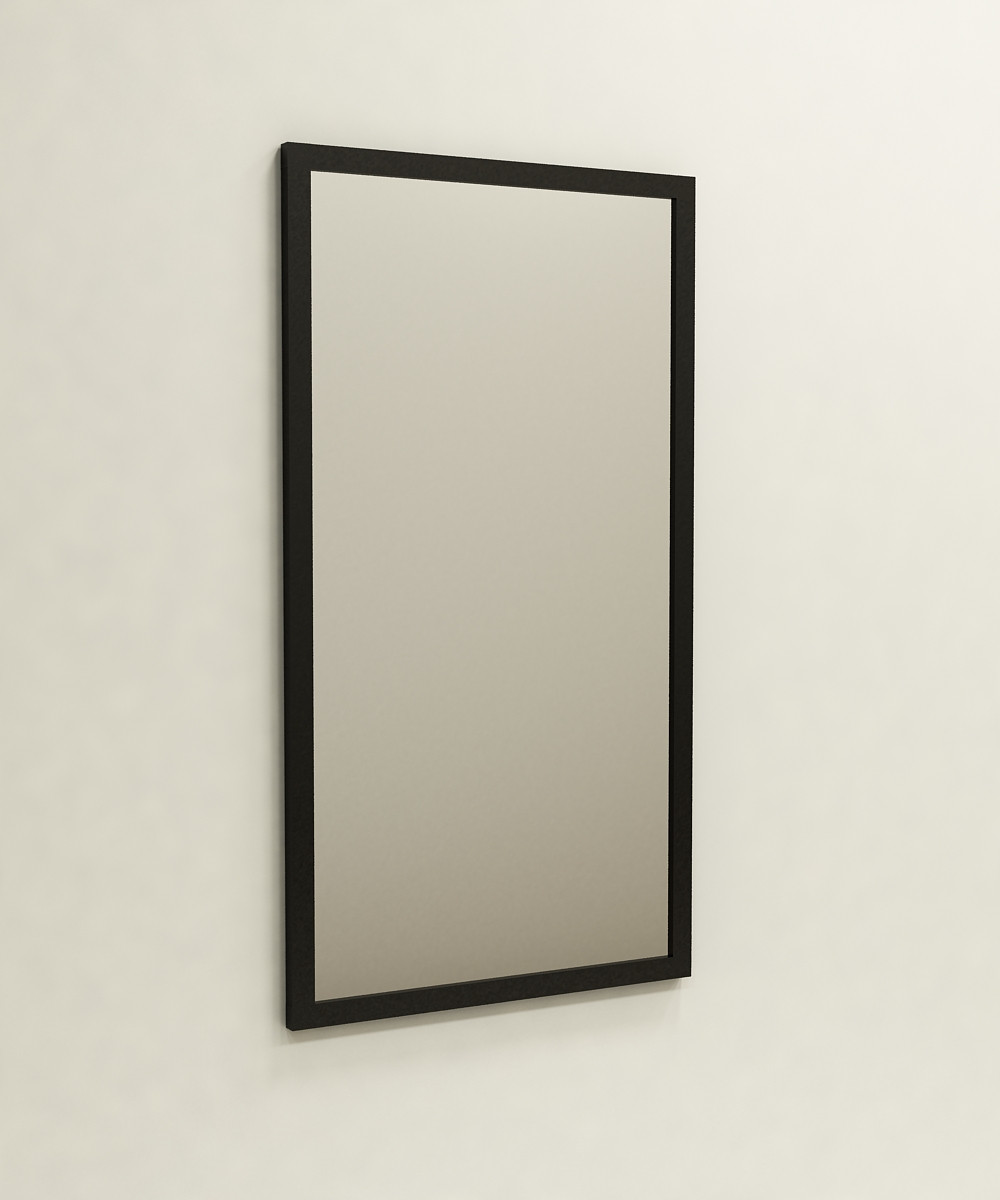 Стильне настінне прямокутне дзеркало ЛМЗ-1з чорною рамкою для дому, фото 1
