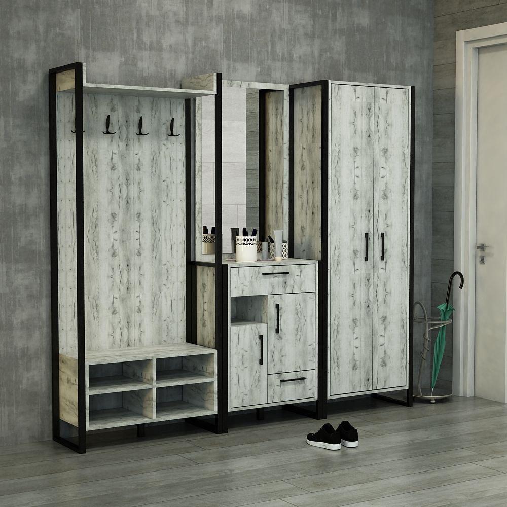 Передпокій ПЛ-3 Дуб Крафт білий (2180x350x1900) Дуб Крафт белый Гамма стиль, фото 1