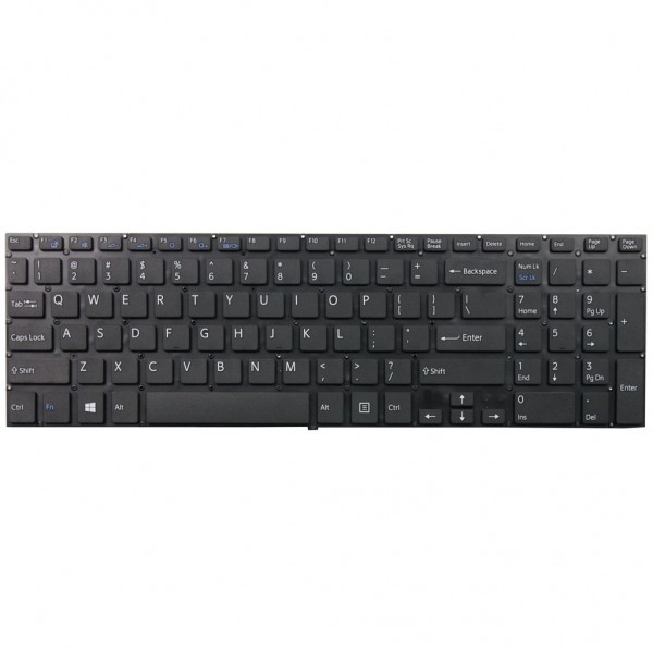 Клавіатура для ноутбука SONY VAIO SVF152 SVF153 RU, горизонтальний ENTER, чорний, з підсвіткою бв, фото 1