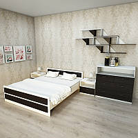 Комплект спальня макси 1 Белый/Дуб Венге Гамма стиль