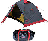 Всесезонная двухместная палатка Tramp Peak 2 (v2) Grey/Red