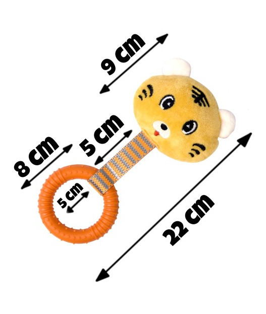 Іграшка для собак Кільце гризак з іграшкою Тигр Помаранчевий 22см