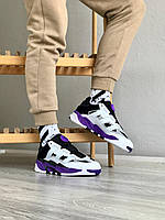Чоловічі демісезонні біло-чорно-фіолетові модні кросівки Adidas Niteball (адис найтбол) art_0675
