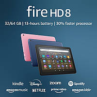 Планшет Amazon Fire HD 8 (12th gen, 2022) Black 2 GB RAM, 13-hour battery life, 32 GB дисплей 8 дюймов