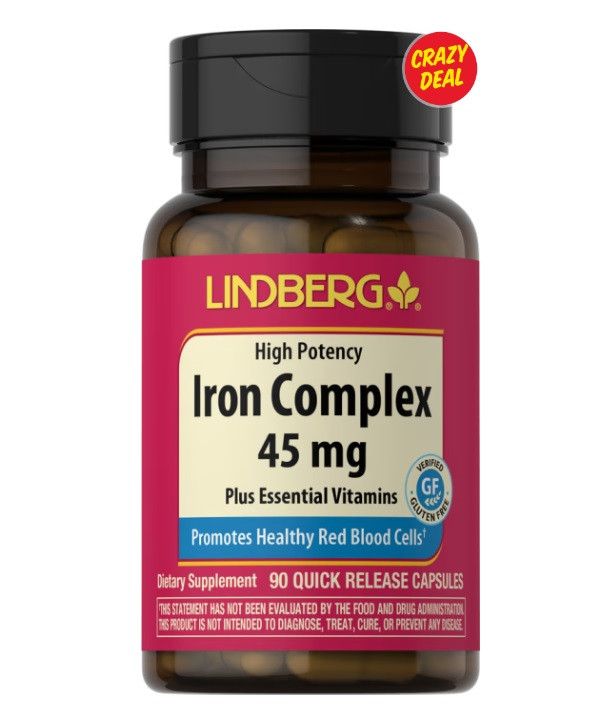 Комплекс із заліза Lindberg Iron Complex 45 мг 90 капс.