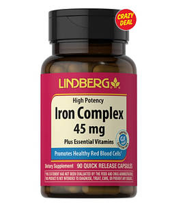 Комплекс із заліза Lindberg Iron Complex 45 мг 90 капс.