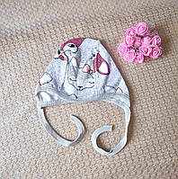 Чепчик шапочка хлопковая теплая на завязках для новорожденных 56(36)