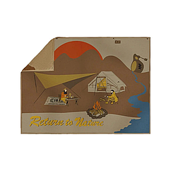 Ковдра вогнетривка Naturehike Flame Retardant Blanket CNH22JU017 бежевий з малюнком