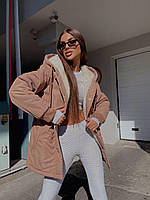 Куртка парка на меху женская Демисезонная Ткань - плащевка, подкладка эко-мех Teddi Размер 42-46