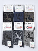 Теплі жіночі високі шкарпетки Marde ароматизовані тоненька шерсть з новорічним візерунком олені мікс  р 36-40 12 пар/уп
