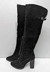 STTOPA демі. Висота 47 см. Розміри 41,42. Чоботи великих розмірів. Каблук 9,5 см. 255-3343-95 Чорні