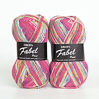 Пряжа Drops Fabel Print (колір 161 pink dream)