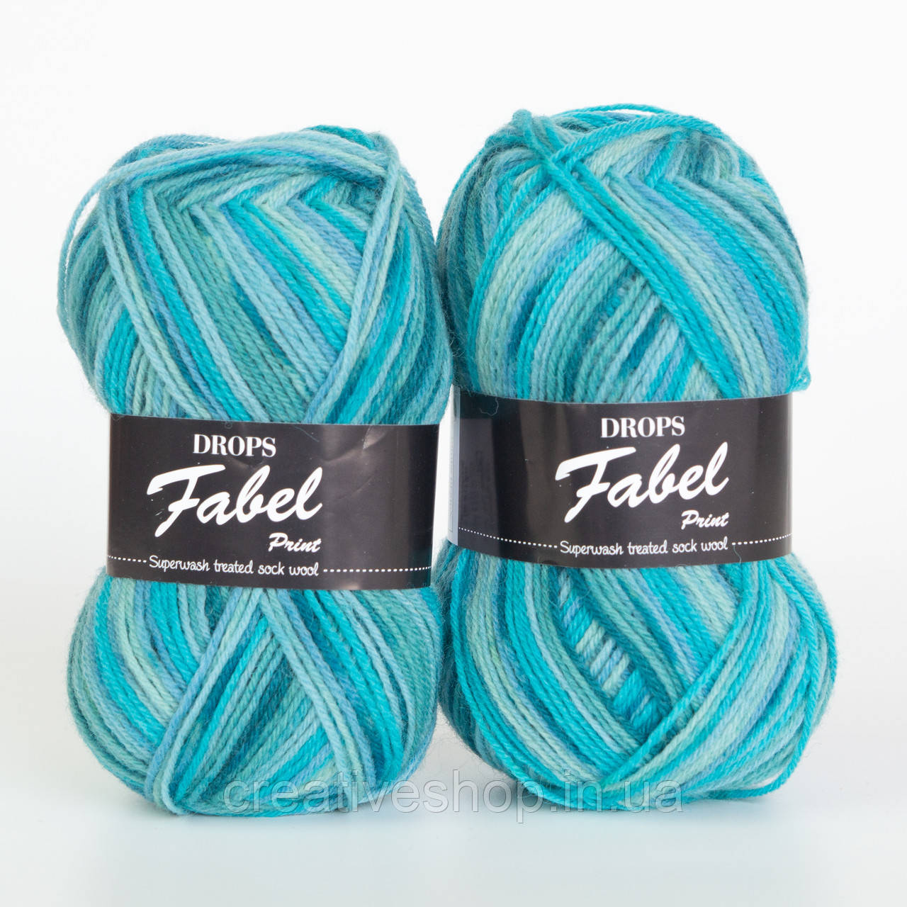 Пряжа Drops Fabel Print (колір 340 blue lagoon), фото 1