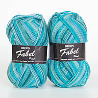 Пряжа Drops Fabel Print (колір 340 blue lagoon)