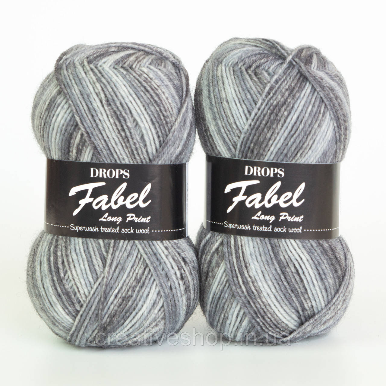 Пряжа Drops Fabel Long Print (колір 602 silver fox), фото 1