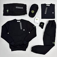 Набор 7в1 Stone Island свитшот - брюки - футболка - шорты - кепка - 2 пары носков!