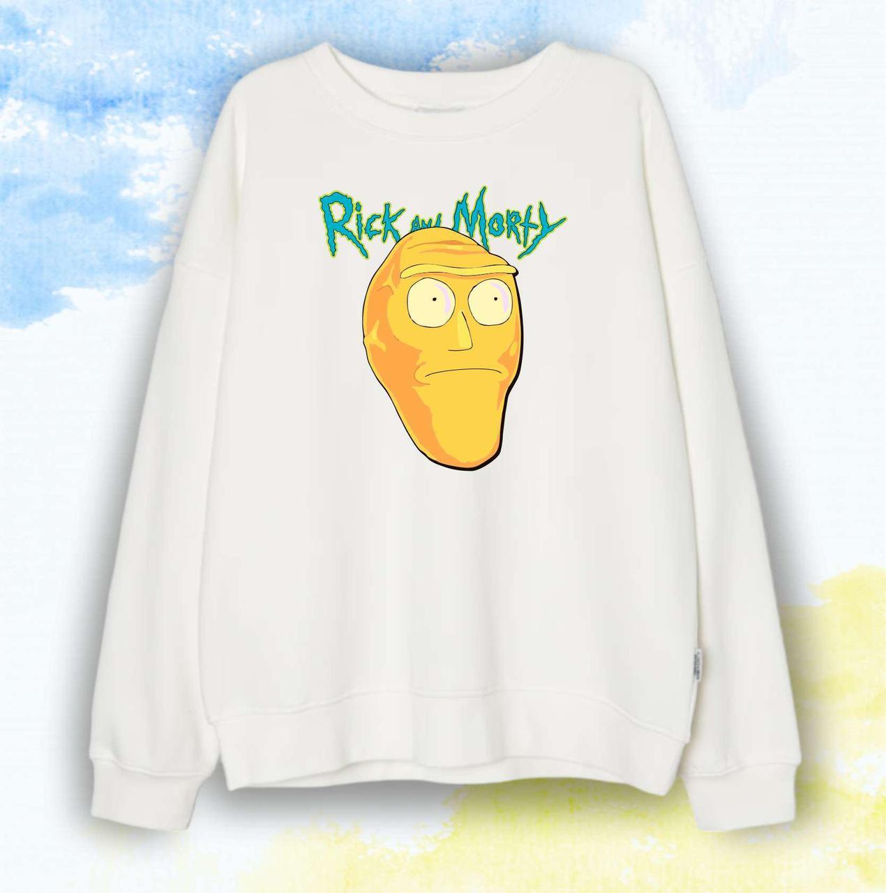 Свитшот "Rick and Morty" Голова - Белый - XS