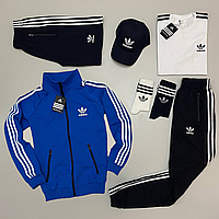 Набор 7в1 Adidas: кофта-штаны-футболка-шорты-кепка-носки 2 пары