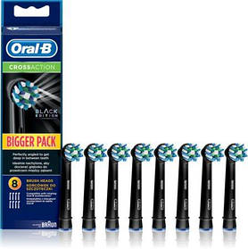 Змінні зубні насадки Oral-B Cross Action Black EB50BRB 8шт. чорна зубні насадки орал бі для електричних щіток.CrossAction