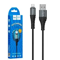 Кабель USB Hoco X38 Cool Lightning (2.4A) (1M) Чёрный