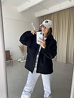 Куртка - рубашка шубка женская меховая ТЕДДИ Ткань эко-мех овчина Тедди барашек Размер 42-46