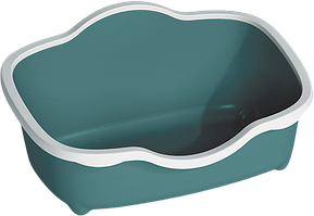 Туалет для кішок Stefanplast Tres Chic Open 56 x 38.5 x 26 см Білий/смарагдовий