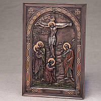 Икона настенная Veronese Распятие Иисуса 23х15х1,3 см 76555 полистоун покрытый бронзой