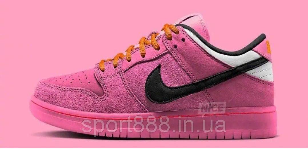Eur36-47.5 Powerpuff Girls x Nike SB Dunk Low Sneakers чоловічі жіночі кросівки рожеві, фото 1