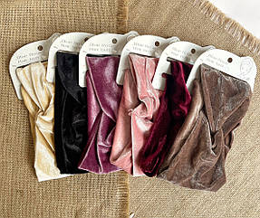 Пов'язки чалма жіночі 14 см оксамит 6 шт/уп.