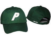Зелёная кепка с буквой P мужская женская бейсболка Palace Skateboards хлопковая коттоновая на лето