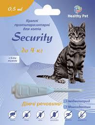 Healthy Pet Security Протипаразитарні краплі від бліх, кліщів і гельмінтів для котів вагою до 4 кг 1 піпетка