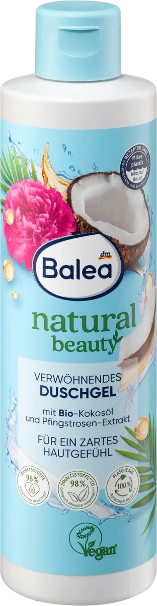 Гель для душу Balea Natural Beauty Kokos & Pfingstrose, 250 мл