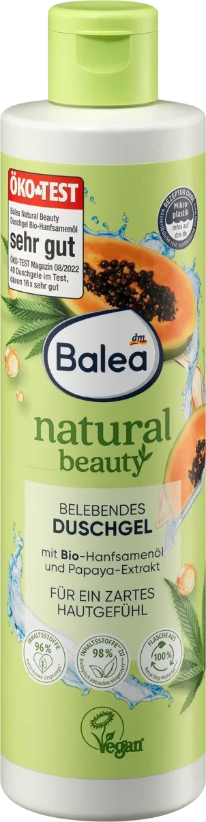 Гель для душу Balea Natural Beauty Hanfsamen & Papaya, 250 мл