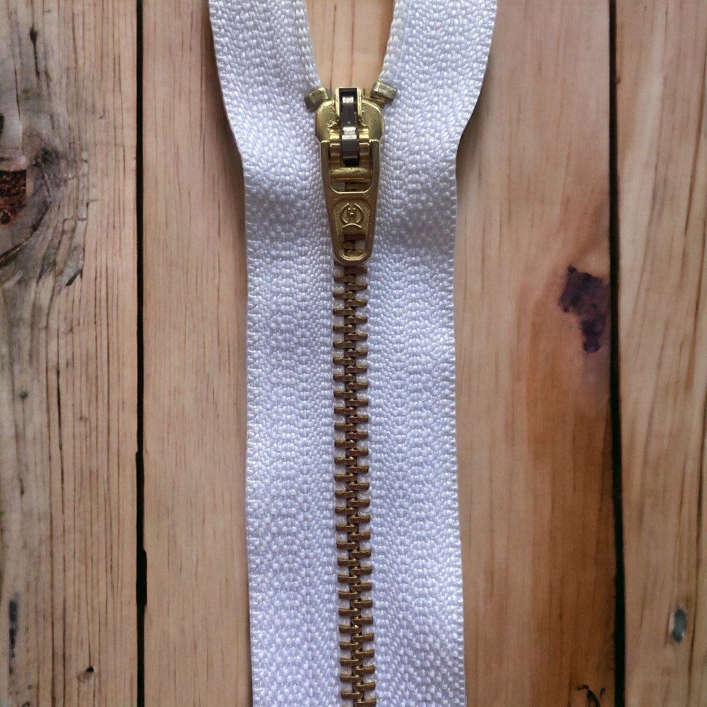 Застібка блискавка для штанів метал / 18см основа білий, фото 1