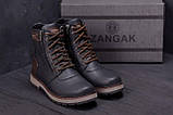 Чоловічі зимові шкіряні чоботи ZG Black Military Style, зимові чоботи і черевики, чоловічий чоботи на хутро, фото 8