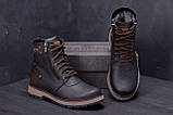 Чоловічі зимові шкіряні чоботи ZG Black Military Style, зимові чоботи і черевики, чоловічий чоботи на хутро, фото 9