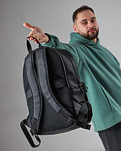 Повсякденний рюкзак з екошкіри чорного кольору із відділенням під ноутбук, фото 3